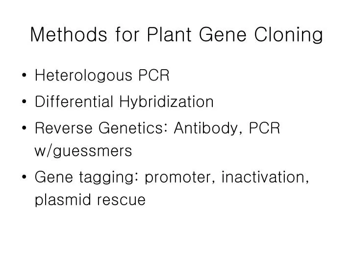 methods for plant gene cloning