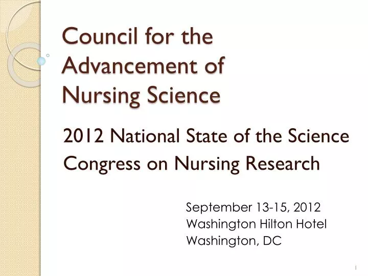 council for the advancement of nursing science