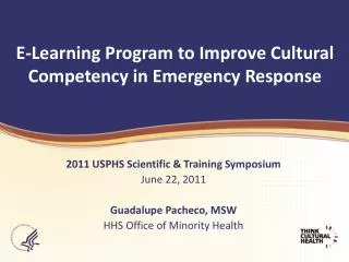 E-Learning Program to Improve Cultural Competency in Emergency Response