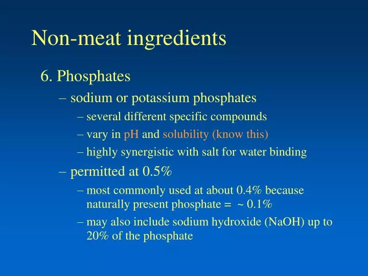 non meat ingredients