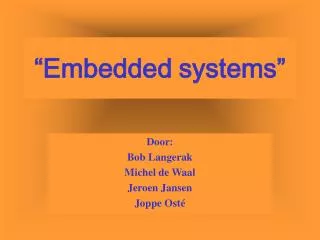 embedded systems