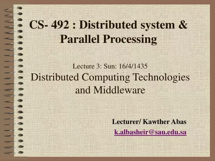 lecture 3 sun 16 4 1435 distributed computing technologies and middleware