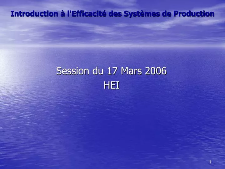 introduction l efficacit des syst mes de production