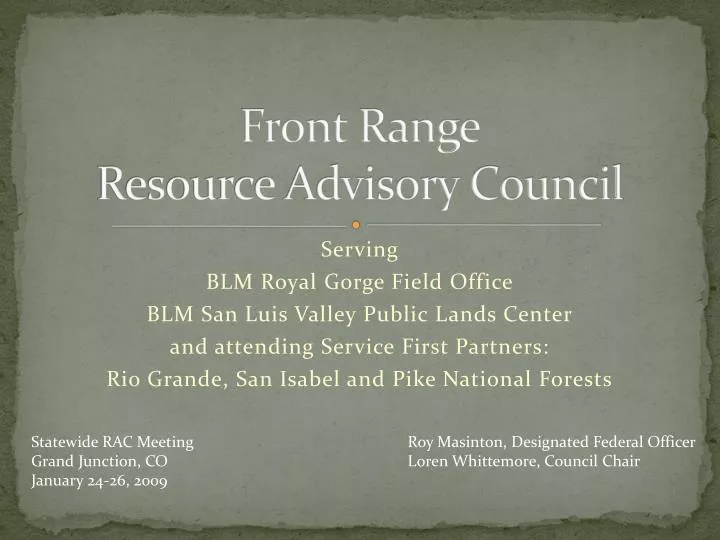 front range resource advisory council