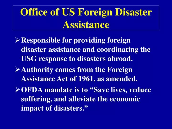 office of us foreign disaster assistance