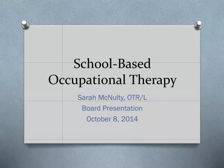 school based occupational therapy