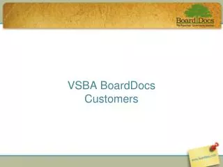VSBA BoardDocs Customers