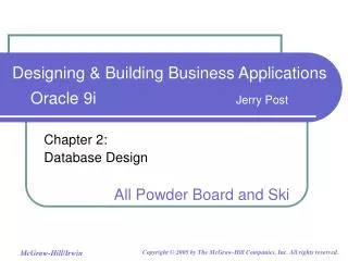Chapter 2: Database Design All Powder Board and Ski
