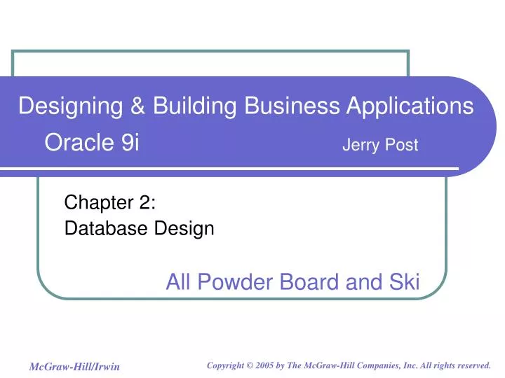 chapter 2 database design all powder board and ski