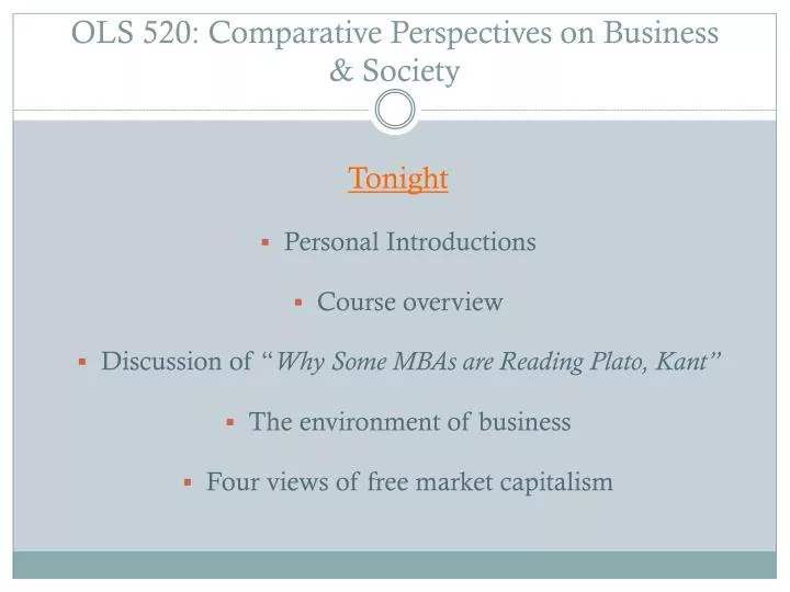 ols 520 comparative perspectives on business society