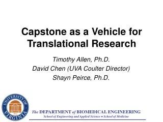 Capstone as a Vehicle for Translational Research