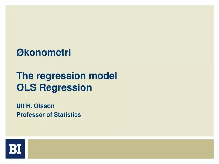 konometri the regression model ols regression