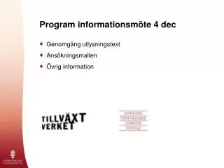 program informationsm te 4 dec