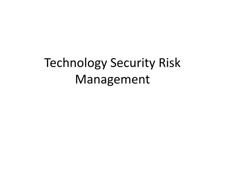 technology security risk management