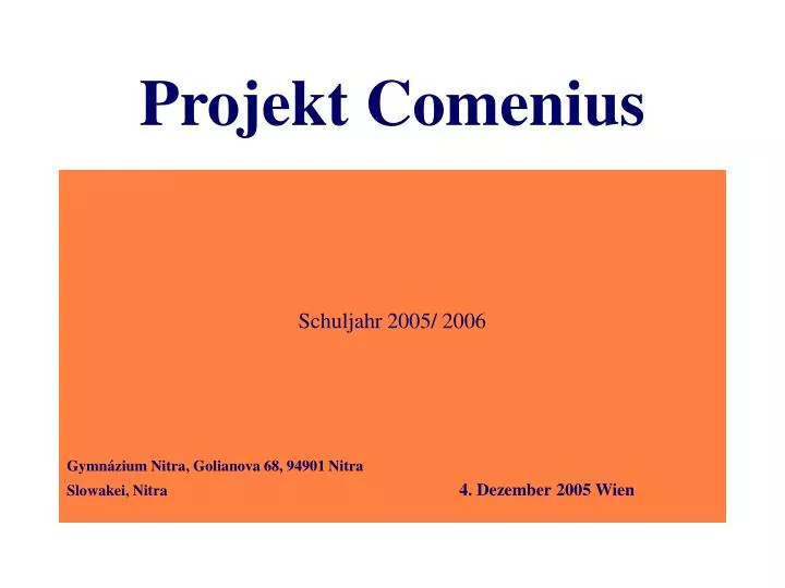 projekt comenius