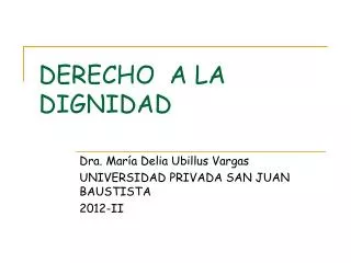 derecho a la dignidad