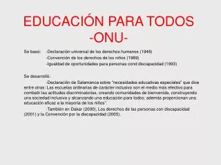 educaci n para todos onu