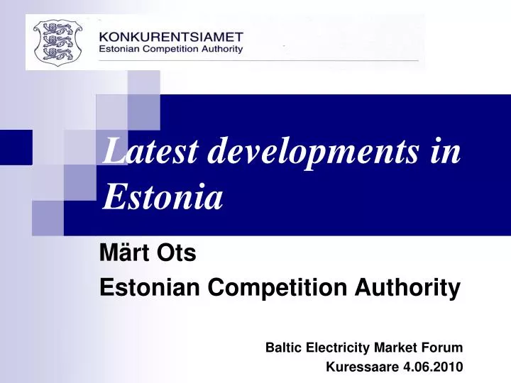 m rt ots estonian competition authority baltic electricity market for um kuressaare 4 0 6 20 10