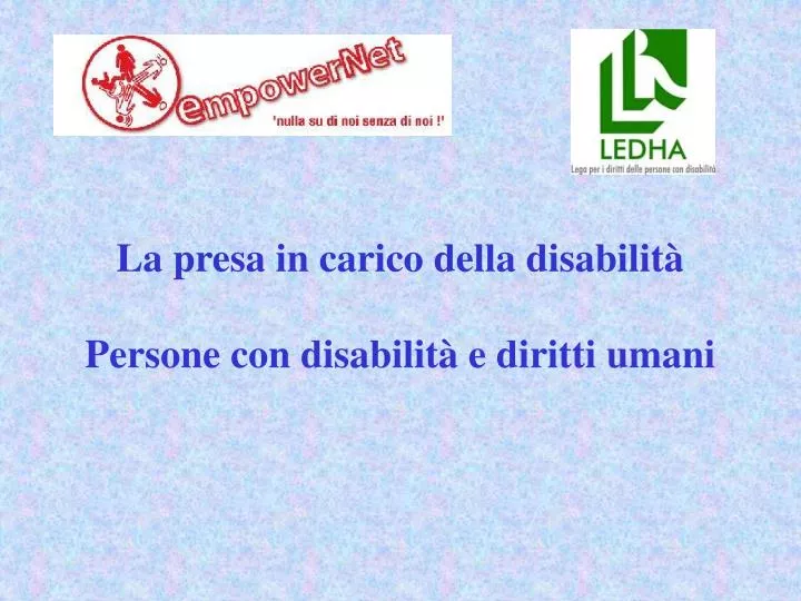 la presa in carico della disabilit persone con disabilit e diritti umani