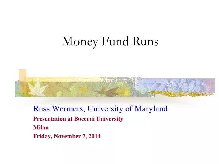 money fund runs