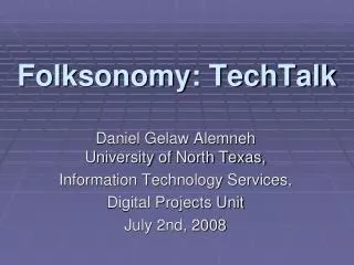 Folksonomy: TechTalk
