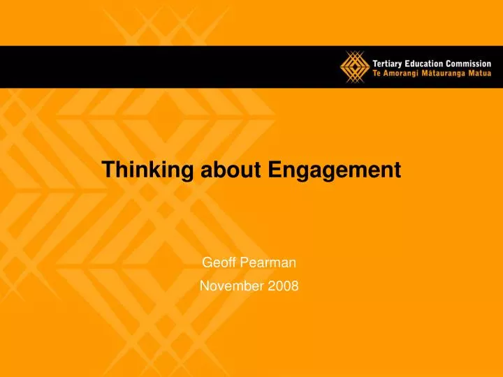 thinking about engagement