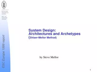 System Design: Architectures and Archetypes ( Shlaer-Mellor Method)