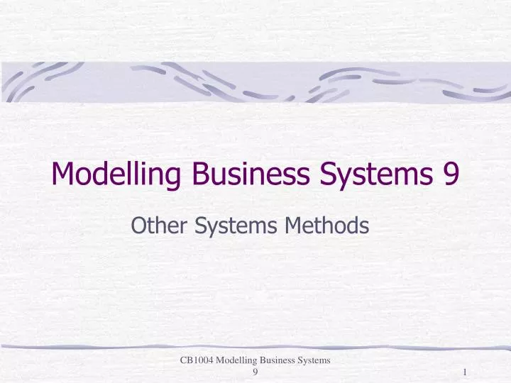 modelling business systems 9