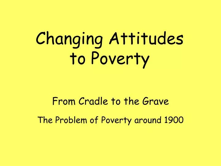 the problem of poverty around 1900