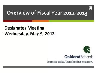Designates Meeting Wednesday, May 9, 2012