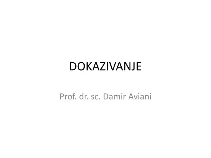 dokazivanje