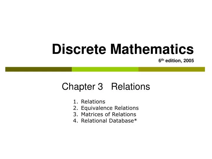discrete mathematics 6 th edition 2005