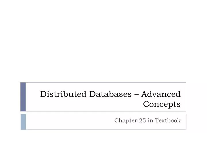 distributed databases advanced concepts
