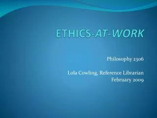 ETHICS- AT-WORK