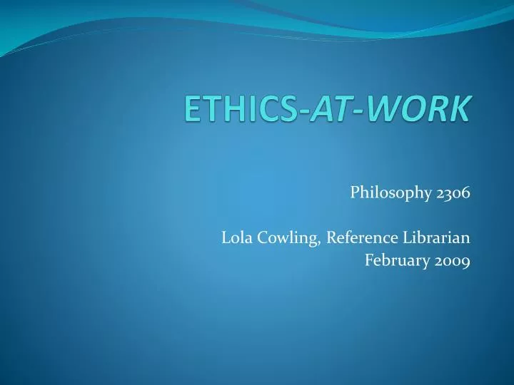 ethics at work