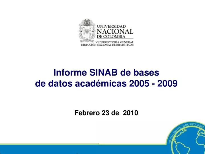 informe sinab de bases de datos acad micas 2005 2009