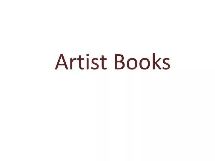 artist books