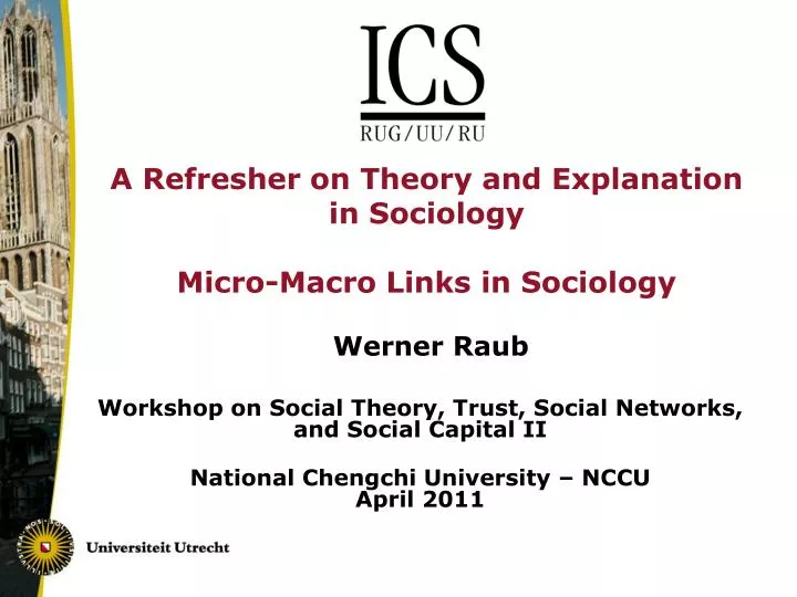 a refresher on theory and explanation in sociology micro macro links in sociology werner raub