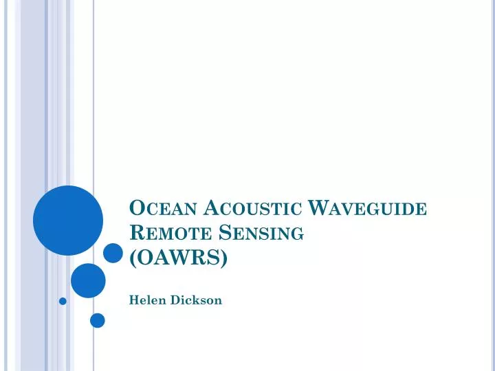 ocean acoustic waveguide remote sensing oawrs