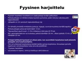 fyysinen harjoittelu