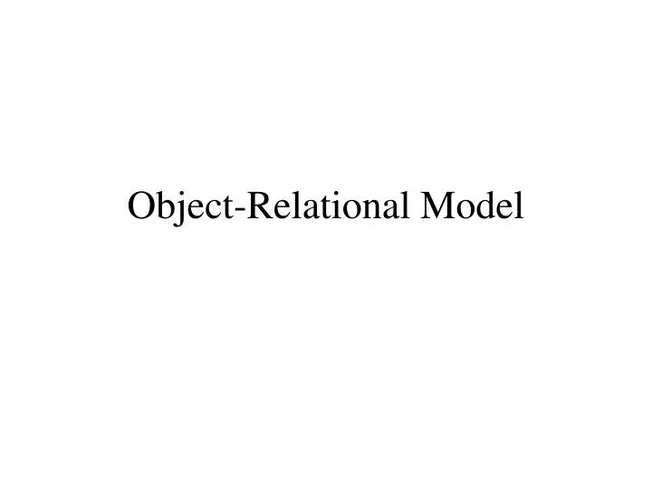 object relational model