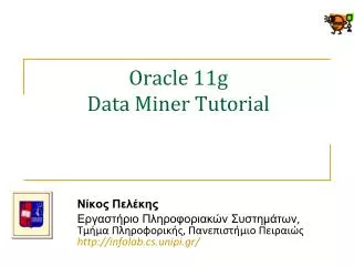 Oracle 11g Data Miner Tutorial