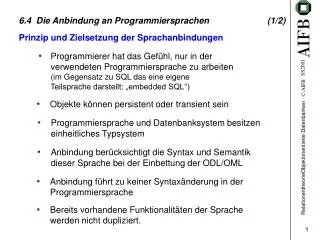 6 4 die anbindung an programmiersprachen 1 2