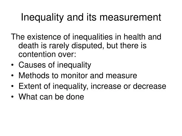 inequality and its measurement
