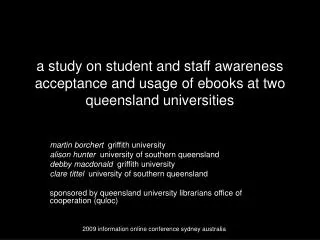 martin borchert griffith university alison hunter university of southern queensland