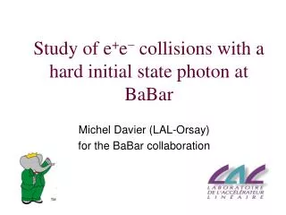 Study of e + e ? collisions with a hard initial state photon at BaBar