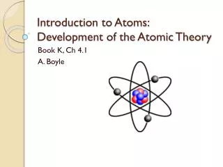 Introduction to Atoms: Development of the Atomic Theory