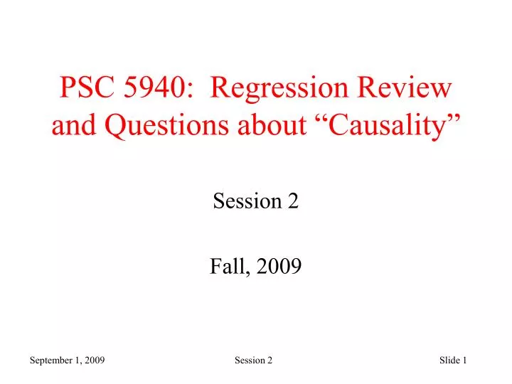 psc 5940 regression review and questions about causality