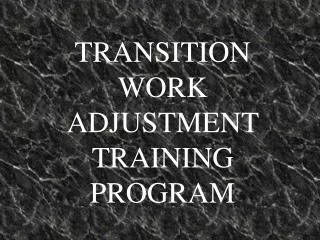 TRANSITION WORK ADJUSTMENT TRAINING PROGRAM