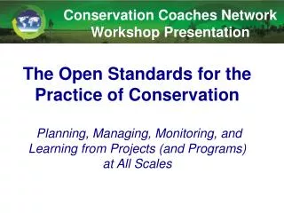 Conservation Coaches Network Workshop Presentation